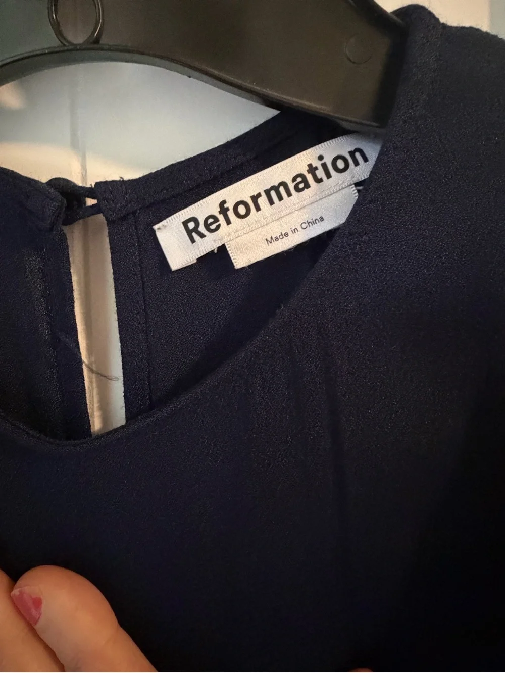 Reformation Creed Dress, Navy, Size 2